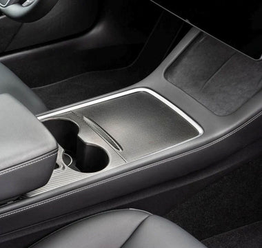 Center console section of a Tesla Highland