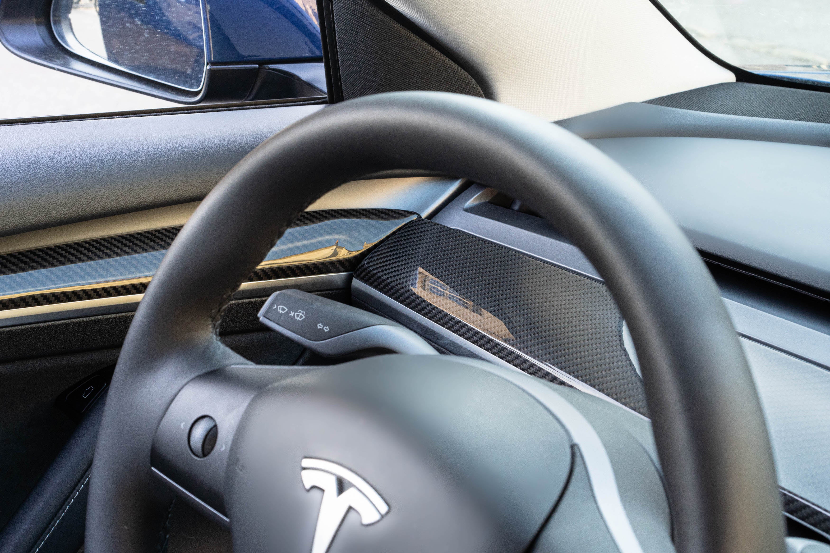 Genuine Carbon Fiber Dashboard Cover for Tesla Model 3 & Model Y – Hills