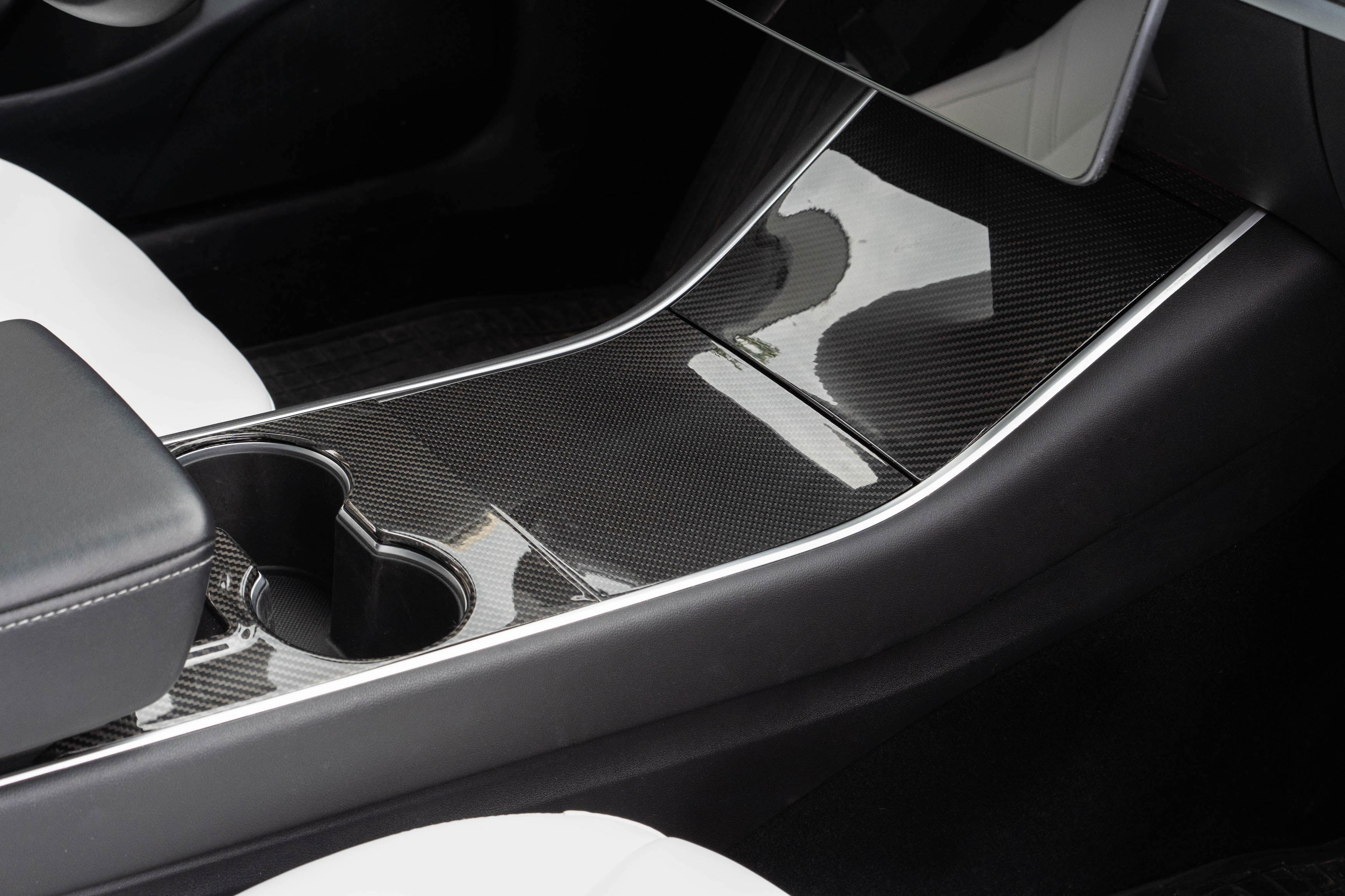 Carbonfaser-Mittelkonsolenabdeckung für Tesla Model 3 und Model Y