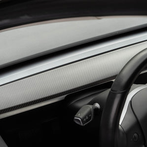  KKTR-CAR Tesla Model 3 Model Y Dash Wrap Porte Garniture  Couverture Tableau De Bord Intérieur Carbone Modèle Décoration Wrap Kit  Accessoires 4 PCS (Motif en fibre de carbone brillant)