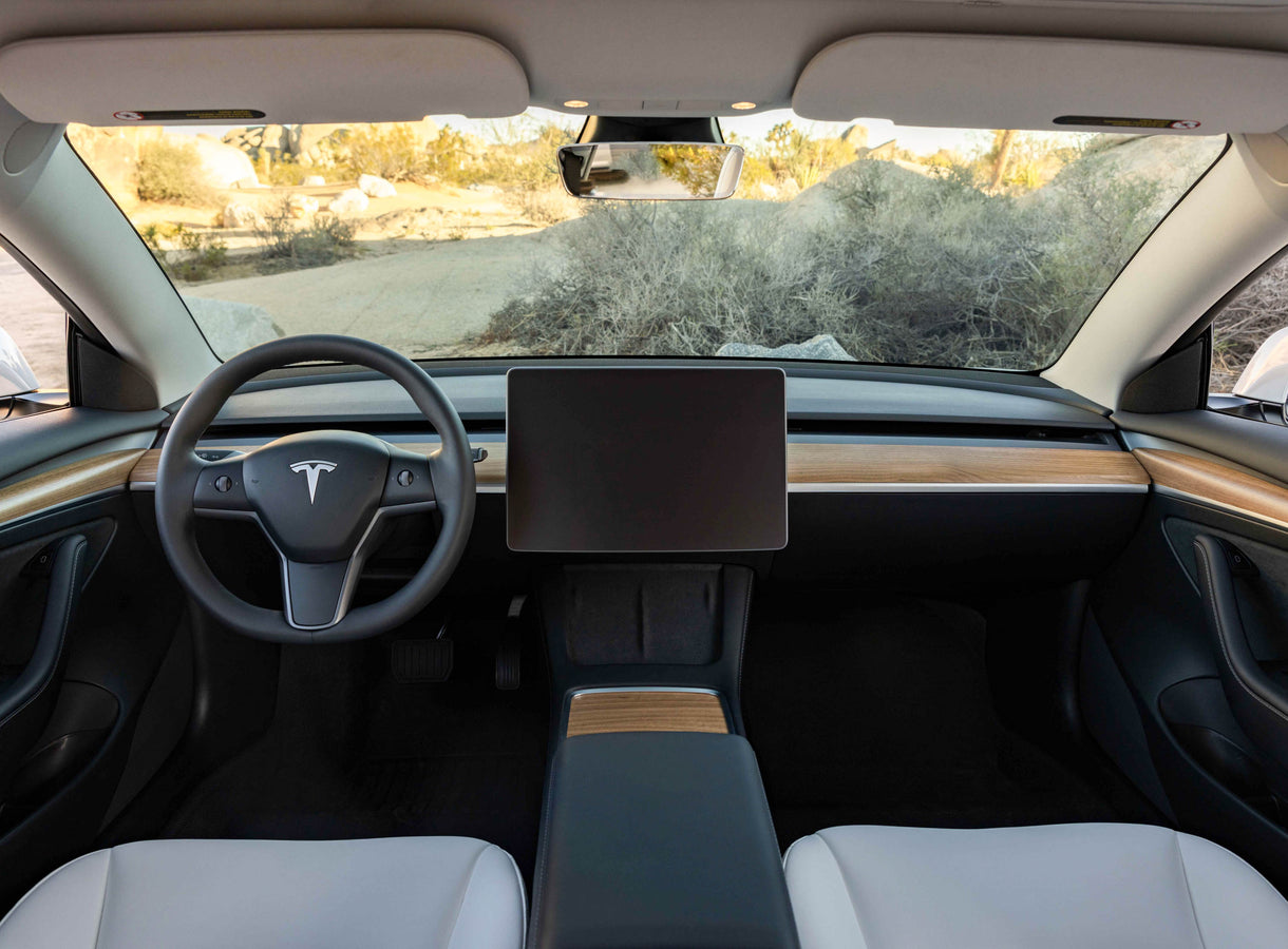 Wood Dashboard Cover for Tesla Model 3 & Model Y (Real Wood) – Hills